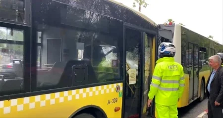 İki sərnişin avtobusu toqquşdu