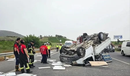 Yük maşını aşdı: 1 ölü, 2 yaralı