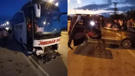 Avtobus və "Mersedes Vito" toqquşub: 3 yaralı