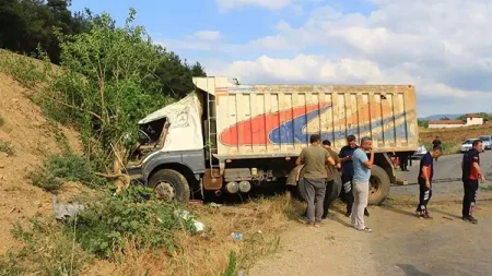 Yük maşını ağaca çırpıldı: 2 yaralı