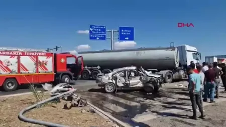 Tanker və minik avtomobili toqquşdu: 4 yaralı