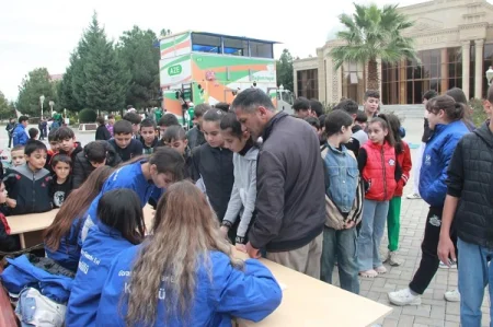 “Sağlam həyat” layihəsi çərçivəsində Gənclər və İdman Nazirliyi səyyar idman avtomobili Goranboyda olub